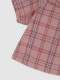 Camisa Cuadros Manga Globo Coral Oscuro