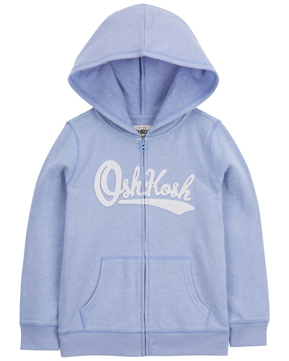 Campera de algodón, con capucha y logo. Talles 6-14 