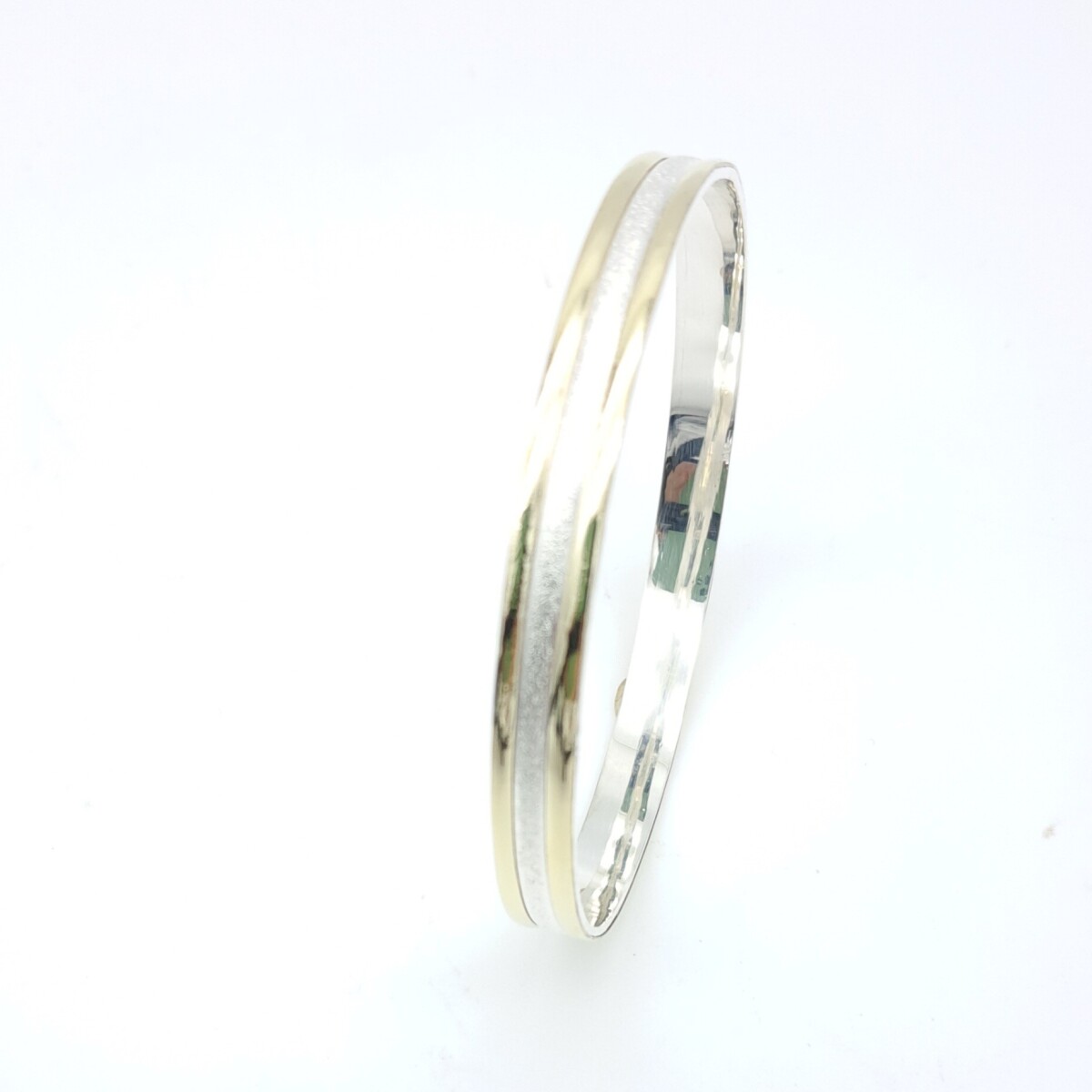 Esclava de plata 925 y double en oro 18 ktes. 