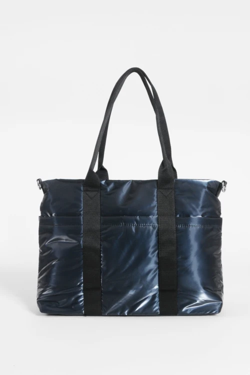 Bolso porta laptop shinny azul