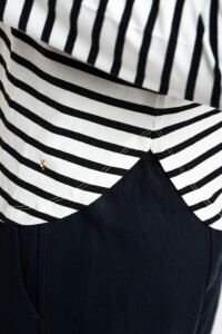 Remera Rayada Algodón Elastano Nácar