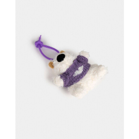 Llavero Y Charm De Perrito Con Sweater Blanco Crema