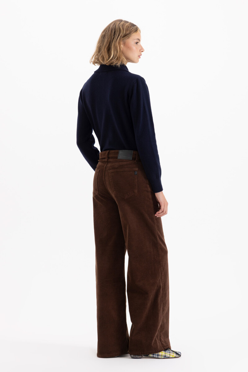 JEANS WIDE X CORD MARRON Marron