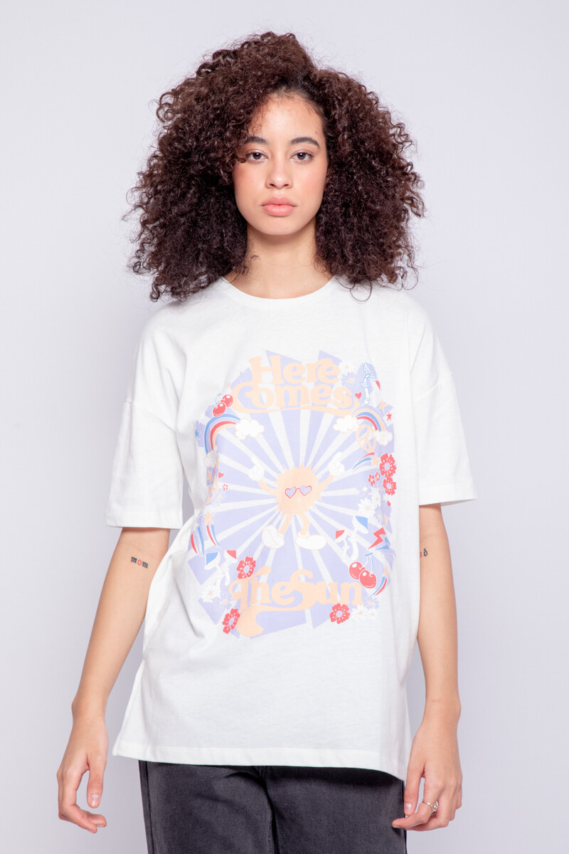REMERA THE SUN Blanco