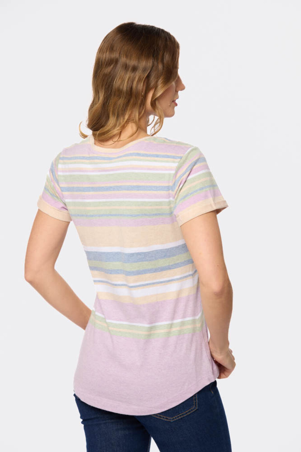 REMERA RAYADA Lila