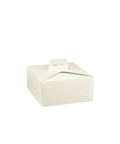 Caja torta 23x23x12 cm. - PELLE BIANCO Caja torta 23x23x12 cm. - PELLE BIANCO