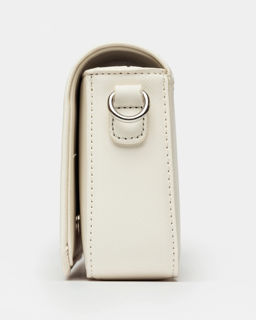 Bandolera The Flap Penny en efecto cuero saffiano Blanco