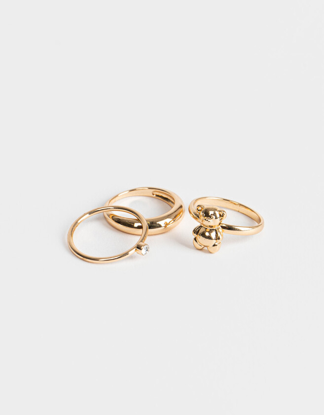 Sets Anillos Animalito Set De Anillos - Dorado