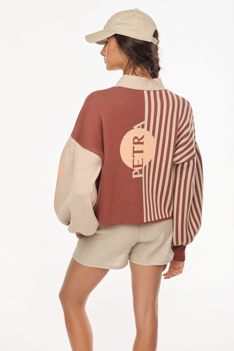 Cardigan Play Crudo/Marron