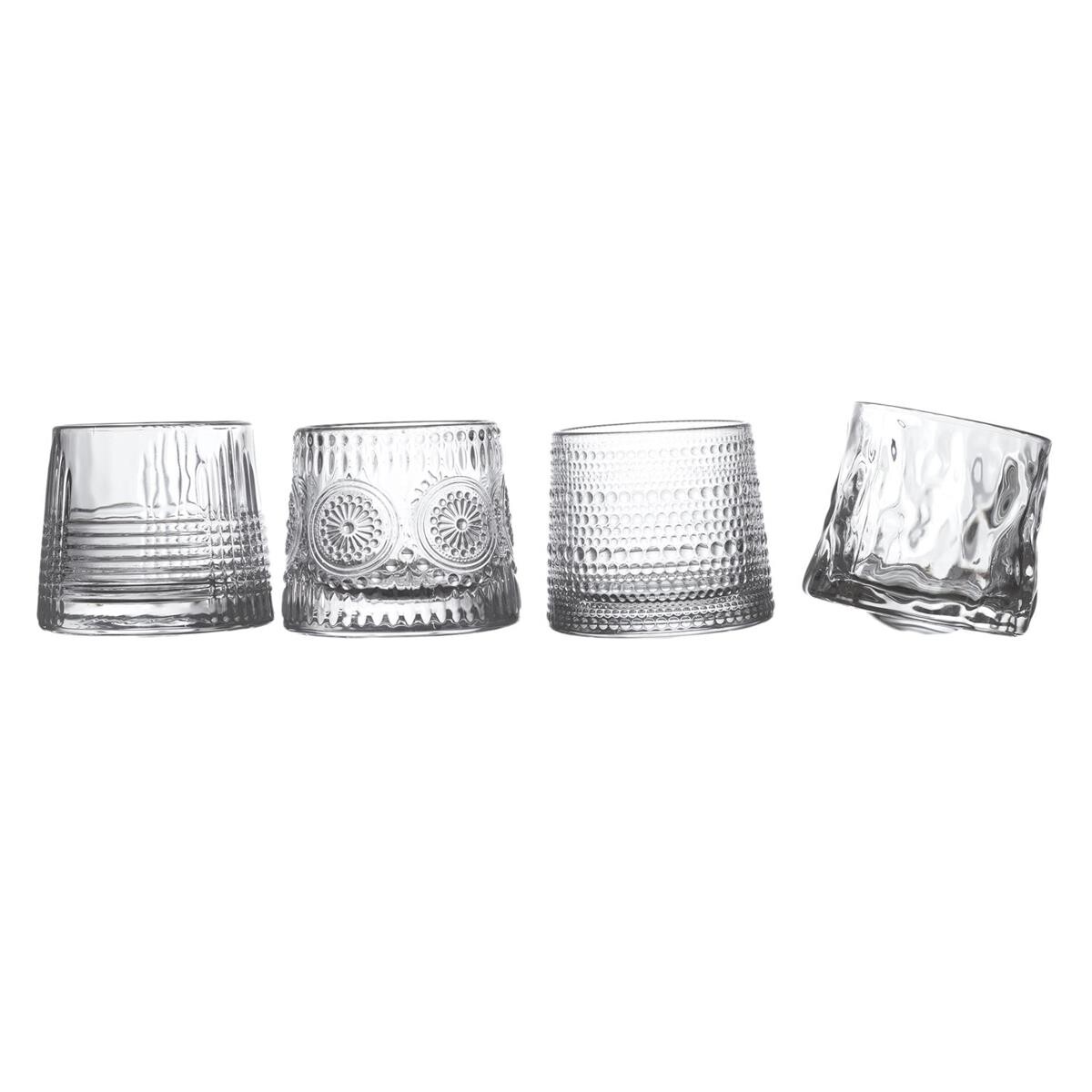 Set X4 Vasos De Vidrio Para Whisky 