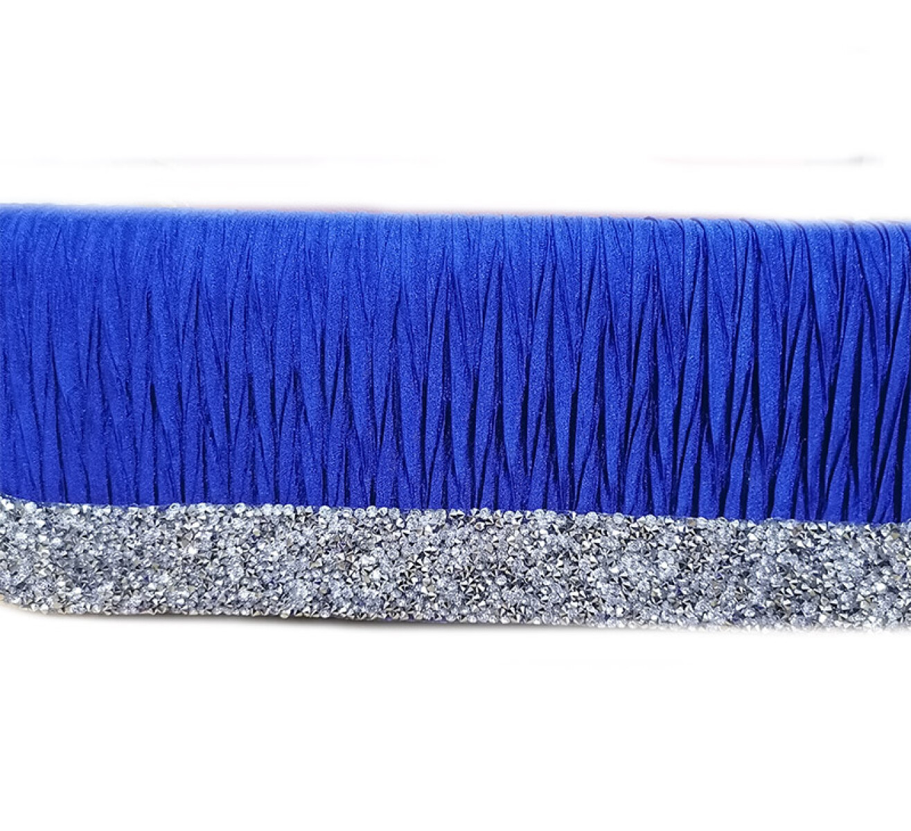 Sobre de fiesta con cadena - Azul francia con strass 26 cm 
