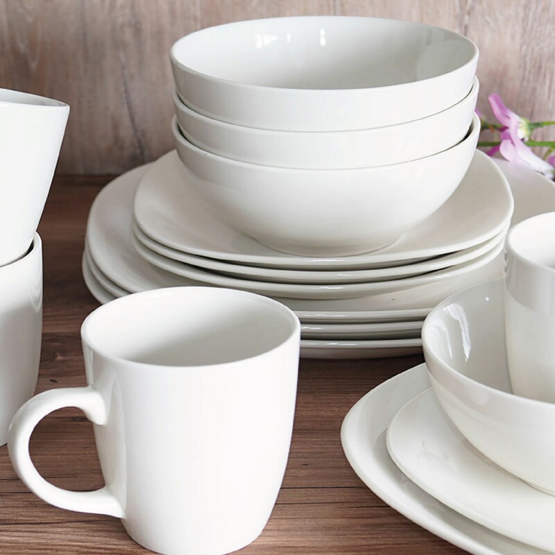 SET 16 PIEZAS STONEWARE D26.5-19.5-15/330ML QUADRO WHITE THOMSON SET 16 PIEZAS STONEWARE D26.5-19.5-15/330ML QUADRO WHITE THOMSON