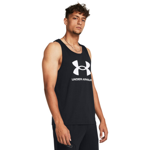 UA SPORTSTYLE LOGO TANK-BLU BLK-001