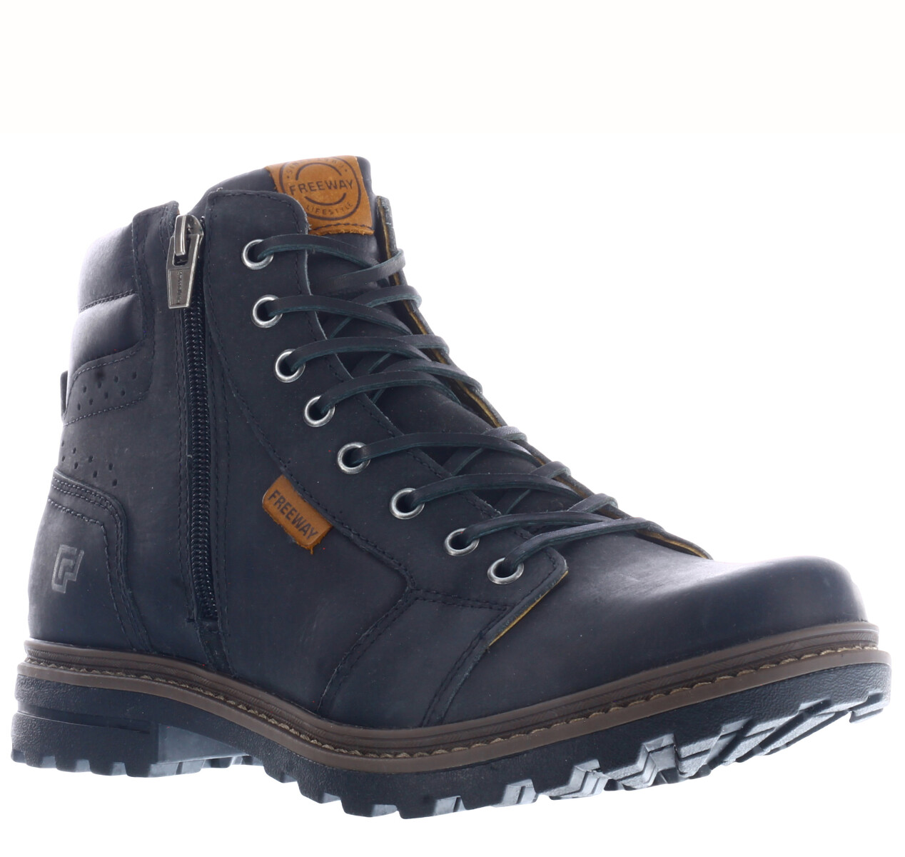 Botas de Hombre Freeway Casual - Negro (Cuero Graso) 