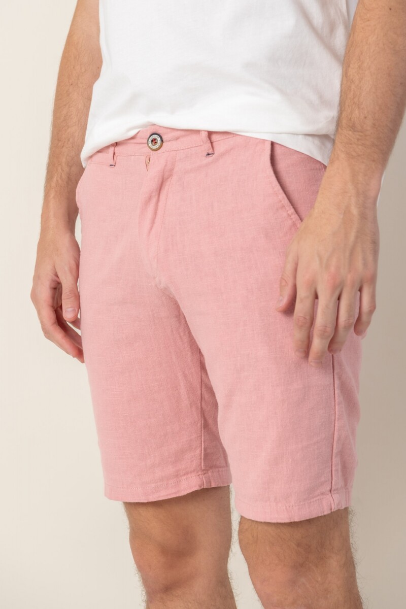 Bermuda de lino - Rosa 