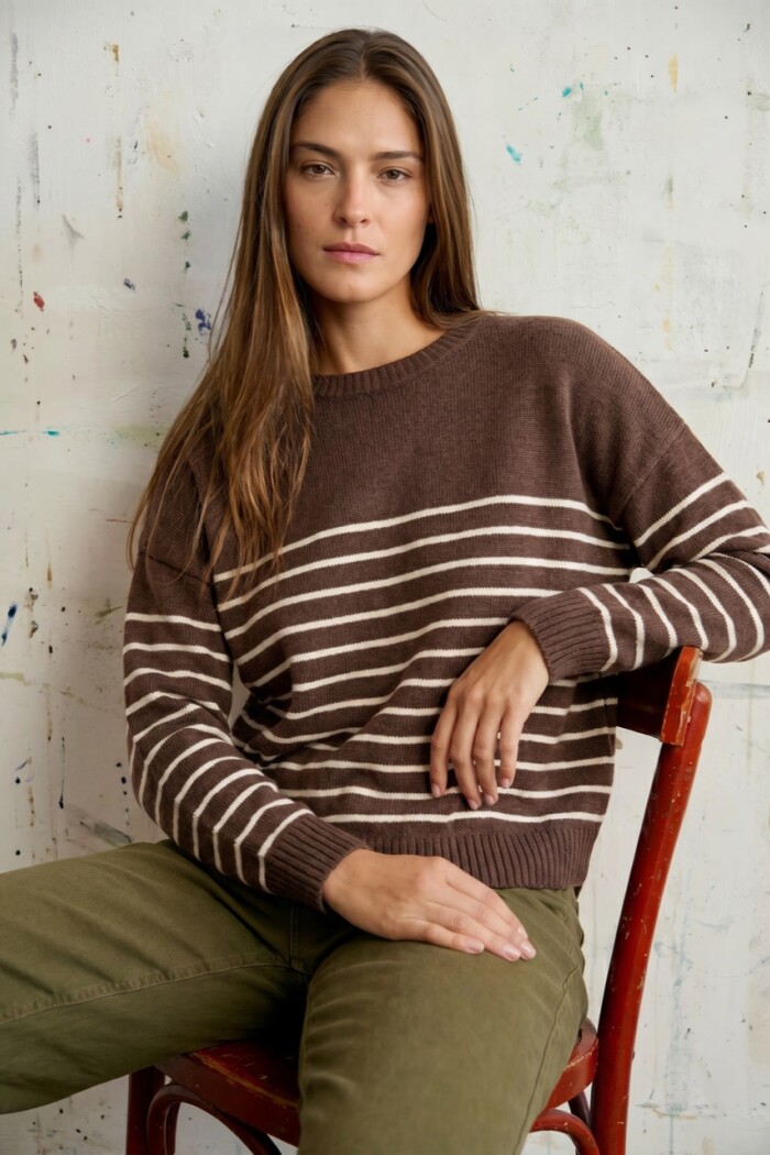 Sweater Rayado Marrón
