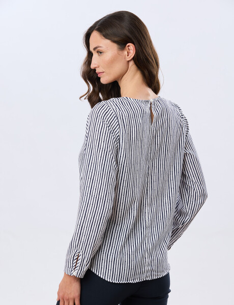 BLUSA CLÁSICA Raya Azul