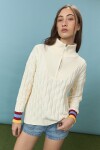 Sweater de algodón con estructura de ochos crudo