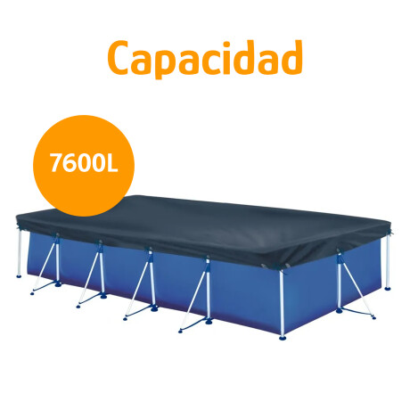 Cobertor P/Piscina Rectangular 7600L 4,72x2,36m de PVC Mor Azul