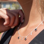 Collar Cadena Karvik Espinela Negra Plata 925 0