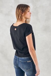 Remera Algodón Peinado Negro