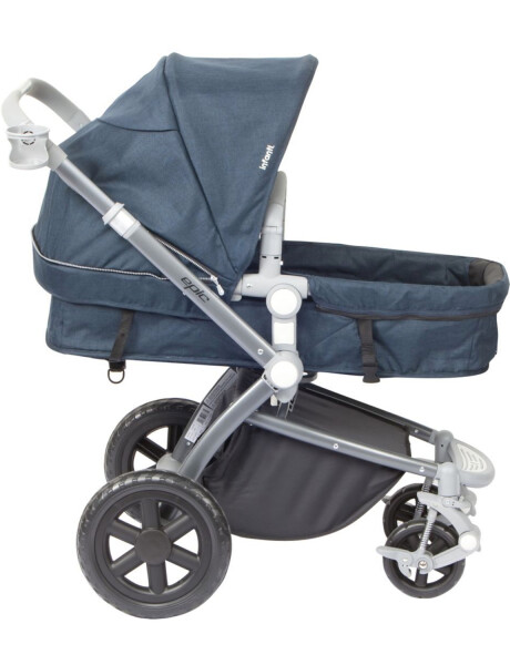 Coche de bebé tipo cuna Infanti Epic 4G Travel System con cubre pies + silla para auto con base Azul