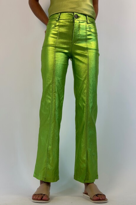 PANTALON METALIZADO AMARANTO Verde