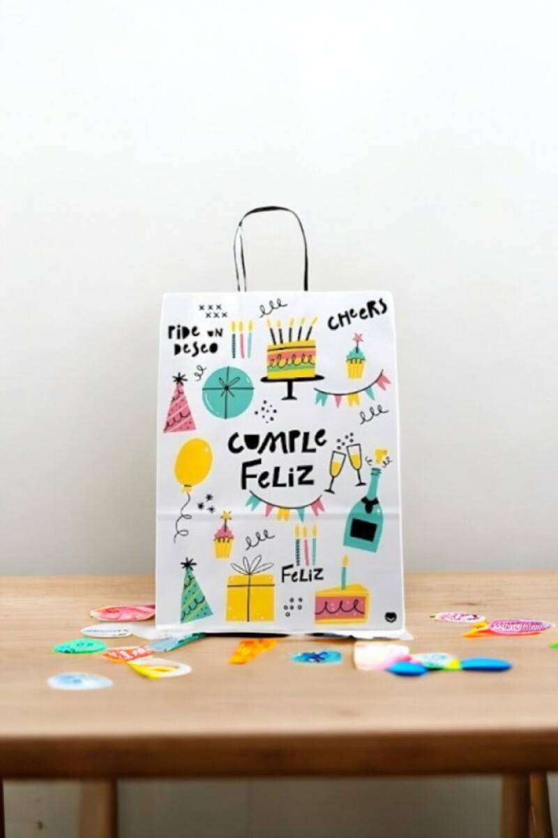 Bolsa 22x10x30 cm.-FELIZ CUMPLE 