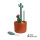 Pack de 4 cepillos Limpiamemas cactus con vaso escurridor marrón