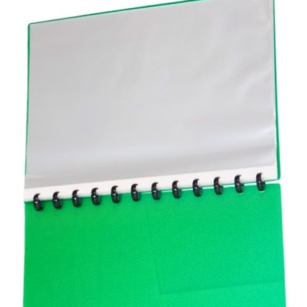 CARPETA TAMAÑO A4 CON 20 FUNDAS REMOVIBLES COLOR VERDE