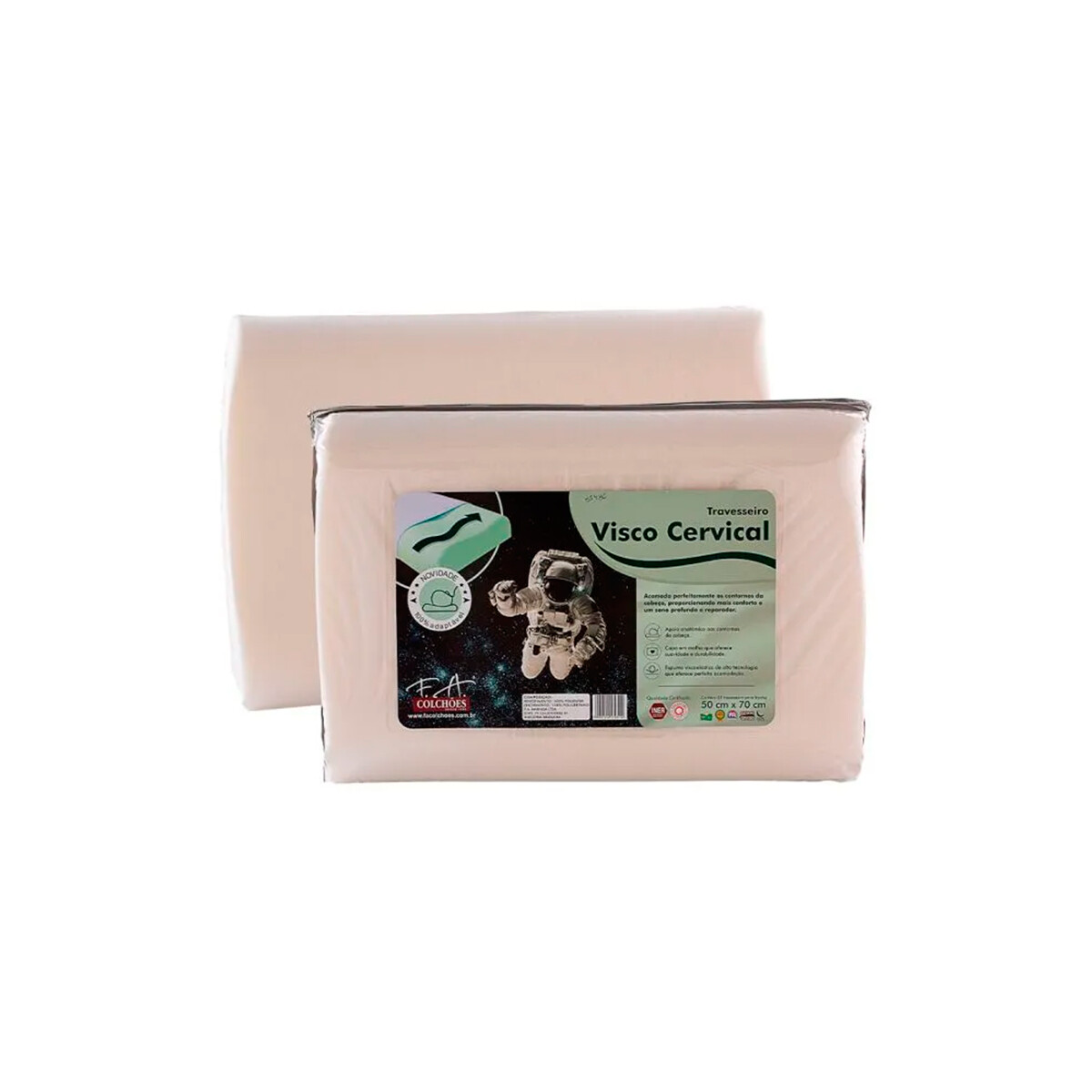 Almohada Anatómica Visco Cervical 50 X 70 Fa Colchoes 