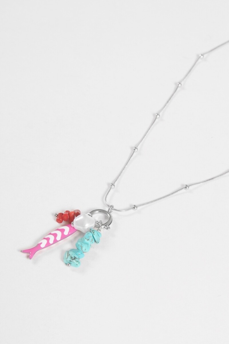 Collar acero pez plateado