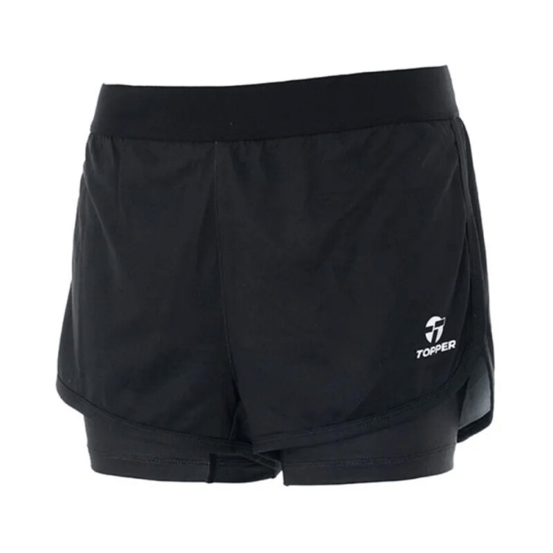 SHORT KT WMN TRNG 2 IN 1 gris city NEGRO