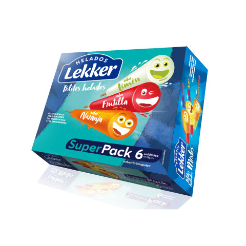 PACK x12 PALITO AGUA LEKKER 50 CC ( LIMON x 4 + FRUTILLA x 4 + NARANJA x 4 ) Pack X12 Palito Agua Lekker 50 Cc ( Limon X 4 + Frutilla X 4 + Naranja X 4 )