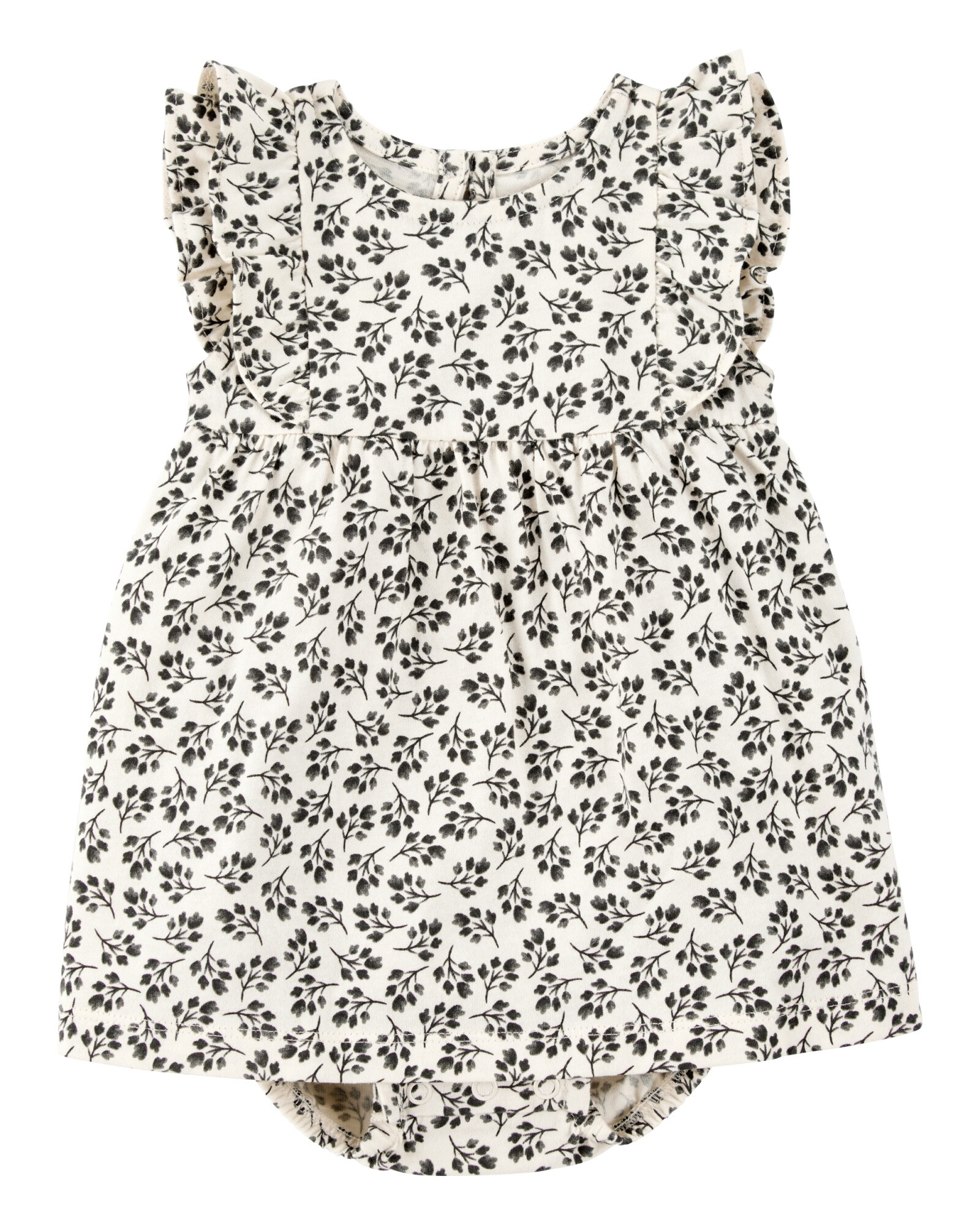 Vestido de algodón, diseño floral Sin color
