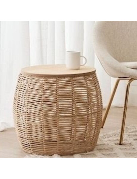 MESA AUXILIAR D56x55CM POLIRRATAN NATURAL MESA AUXILIAR D56x55CM POLIRRATAN NATURAL