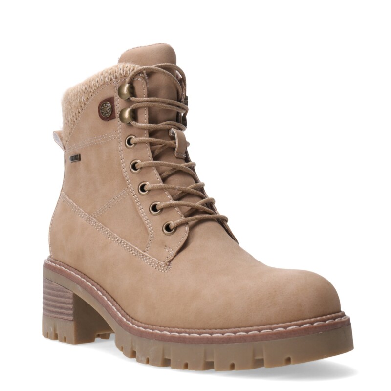 Botas de Mujer Miss Carol LAURION acordonada con Taco Beige