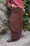 Theater Leather Skirt Chocolate