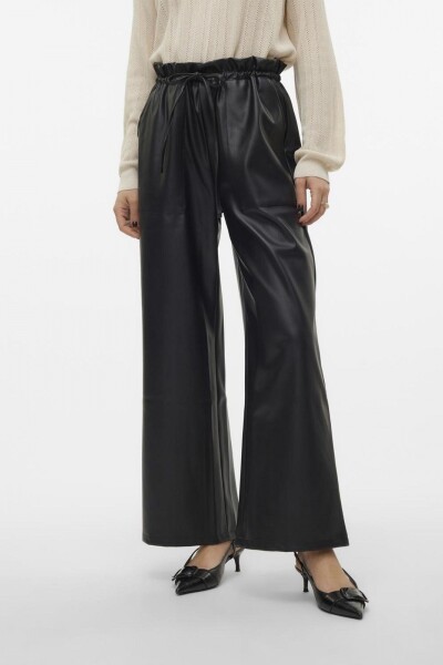 Pantalón Paulina Efecto Piel Wide Black