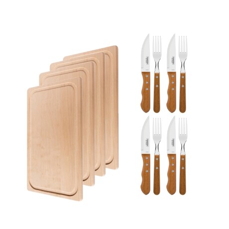 Set Tramontina 4 Tablas Asador 20 X 30 con 8 Cubiertos 001