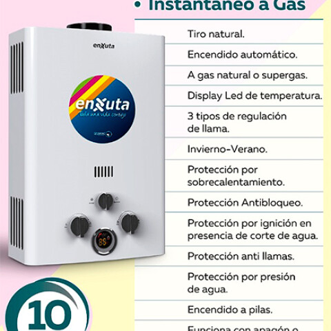 CALENTADOR ENXUTA TENX10G a Gas 10L N/A