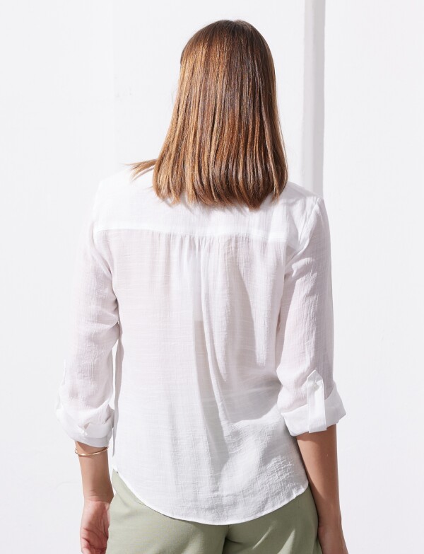 Blusa Nudo Botones BLANCO