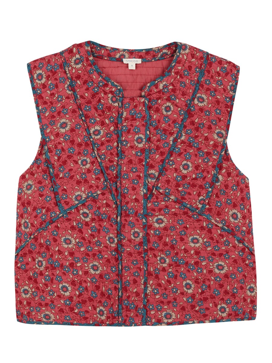 Chaleco Flores Gris