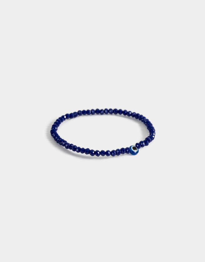 Pulseras Elásticas Pulsera Con Mostacillas - Azul Marino