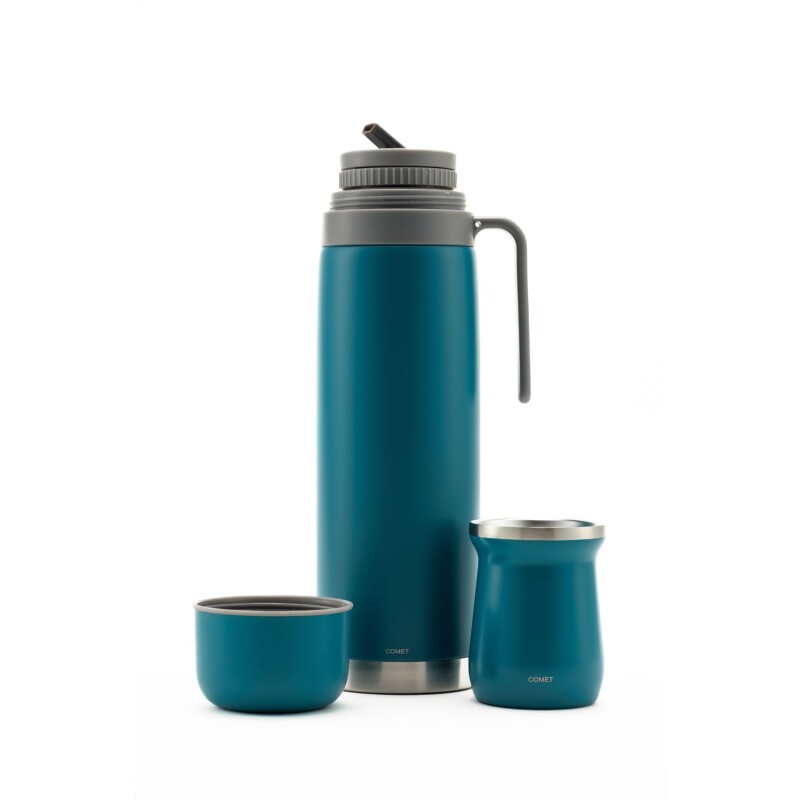 Set termo Comet Bologna 1 lt + Mate de 160 ml Azul