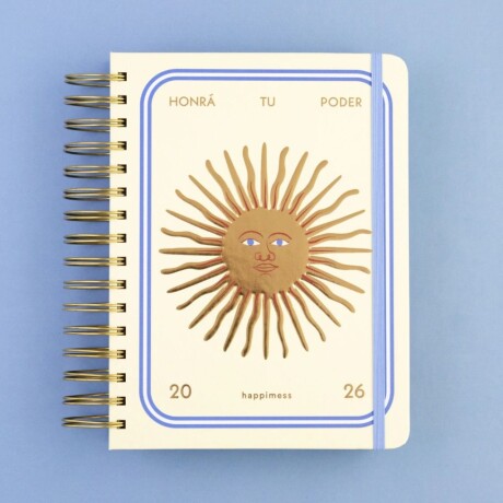 AGENDA MONOBLOCK HAPPIMESS A5 DIARIA ANILLADA 2026 - SOL DE MAYO AGENDA MONOBLOCK HAPPIMESS A5 DIARIA ANILLADA 2026 - SOL DE MAYO
