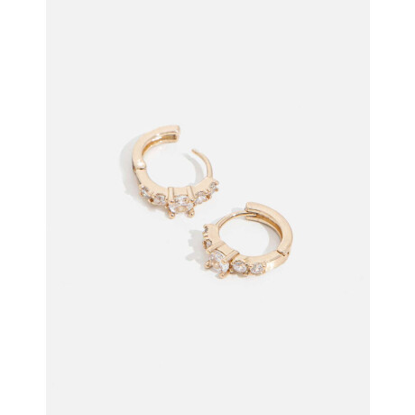 Argollas Con Cubic Zirconia Dorado