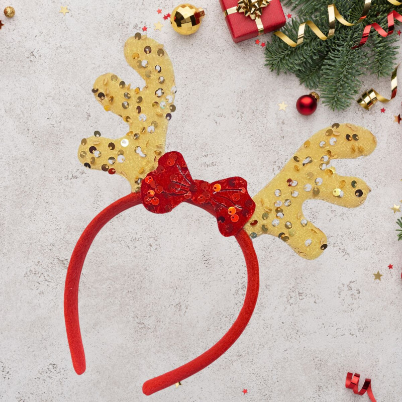 Vincha Reno Navidad Dorado