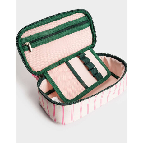 Cartuchera De Canva Estampado Con Bolsillo Y Divisiones Combinacion Multicolor