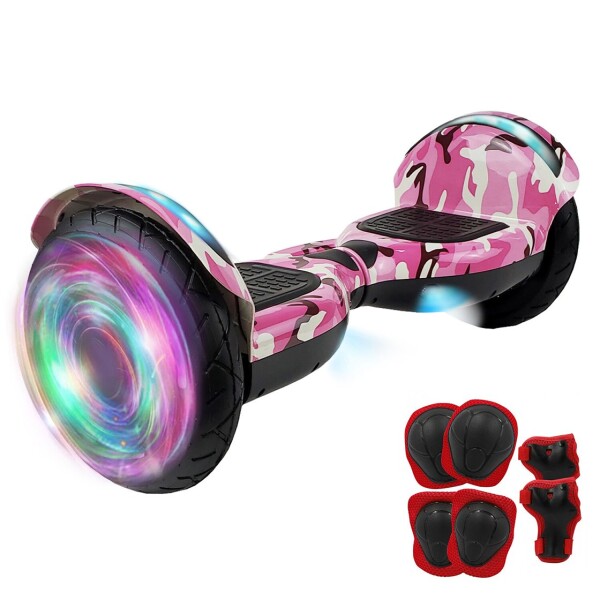 Skate Electrico Hoverboard Musica Bluetooth Luz Patineta 10" Color Variante Militar Rosa